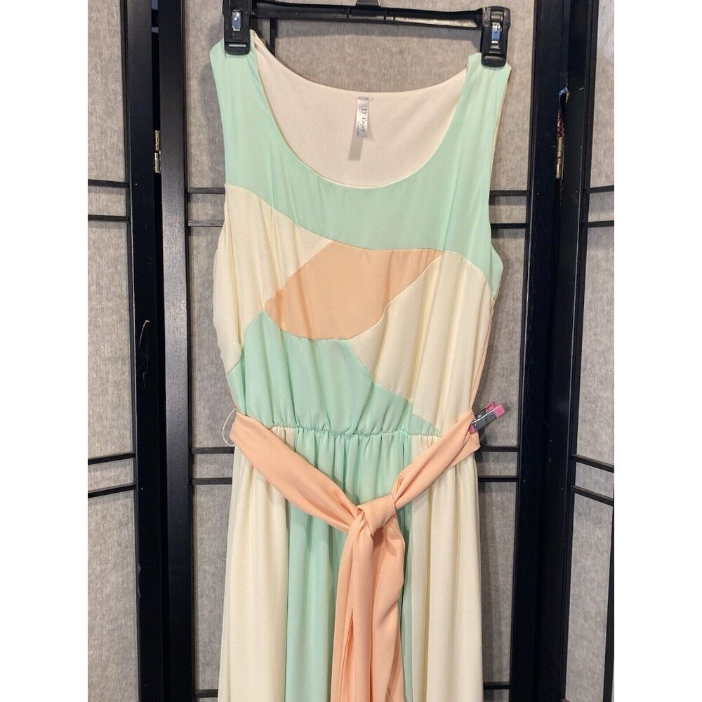 D’ Enjoy Tank Dress Size M Pastels Maxi Flowing Lined To Knees - Picture 2 of 11